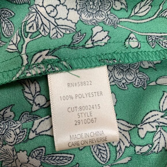 Max Studio Green Floral Maxi Dress Size M vneck wrap front boho cottagecore - Picture 4 of 6